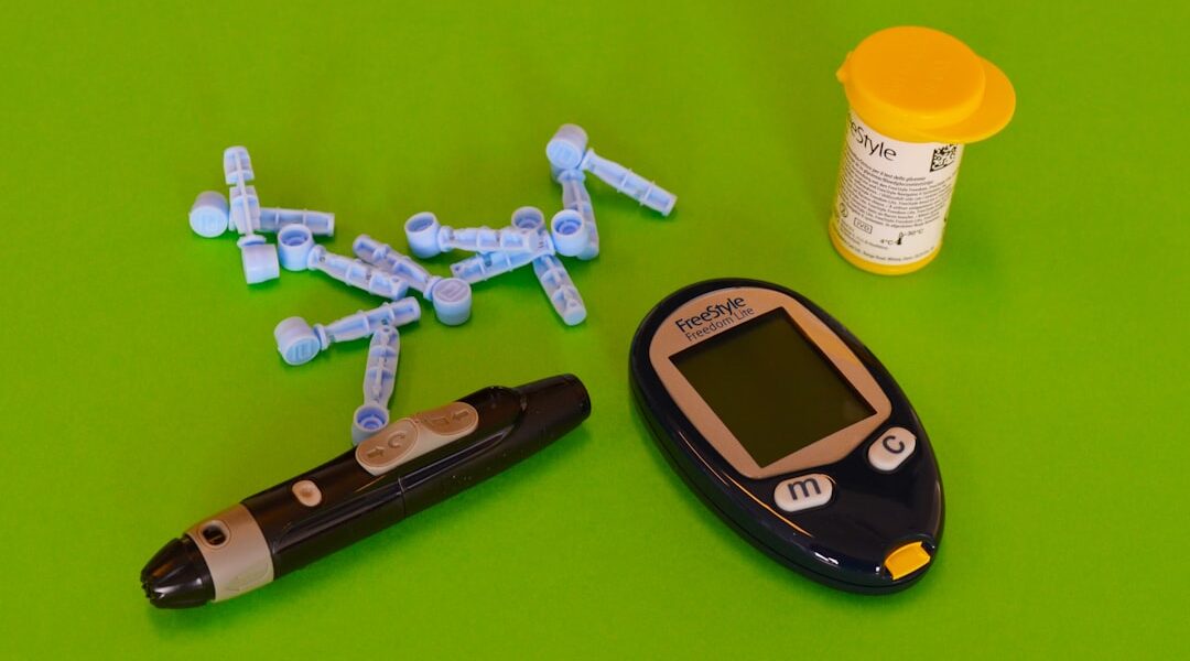 Blood glucose glucometer device and diabetes management supplies