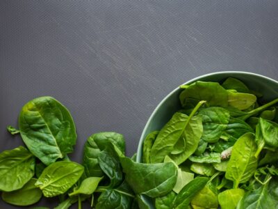Iron-rich foods including spinach and legumes for preventing iron deficiency anaemia in women